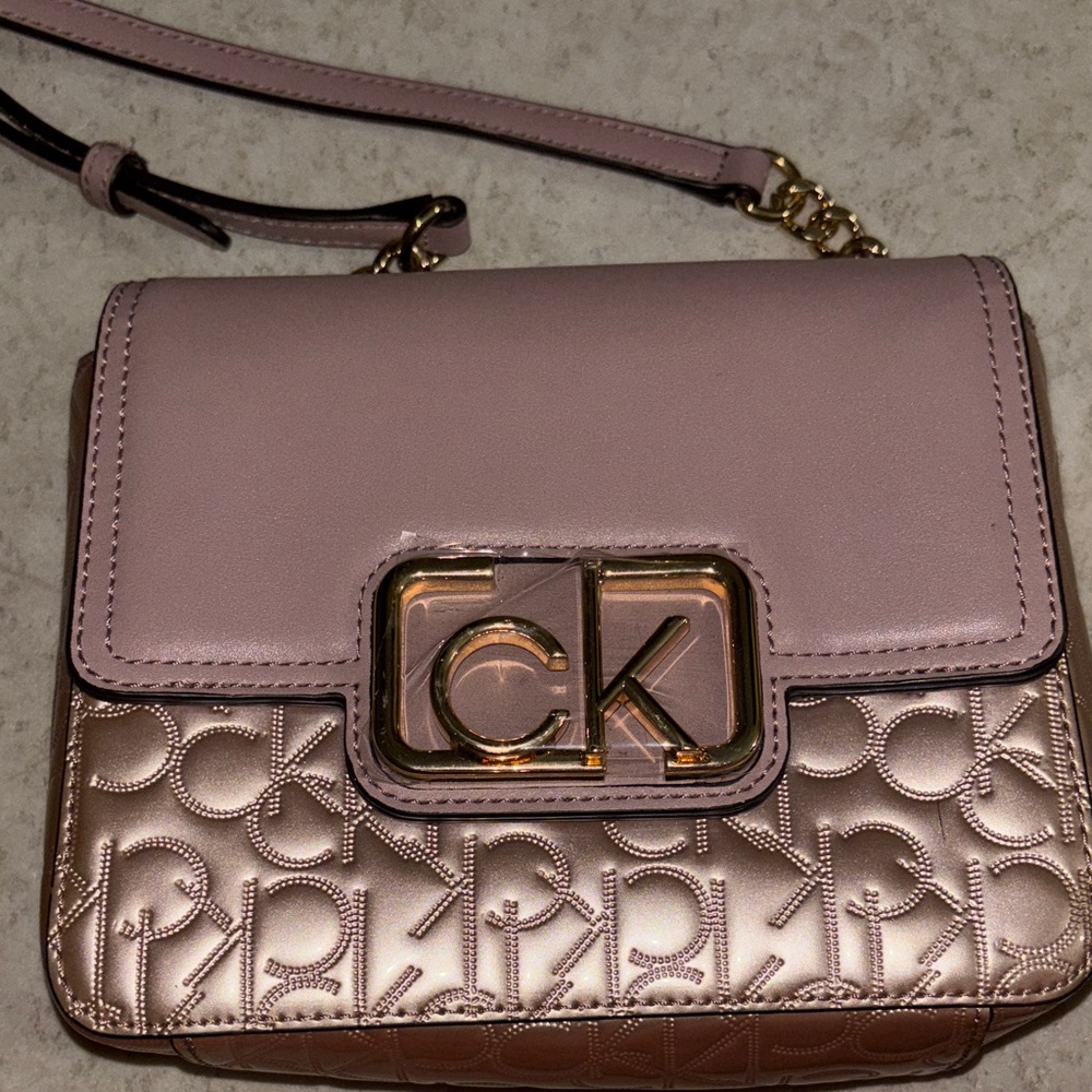 Calvin Klein Blush and Metallic Crossbody Bag